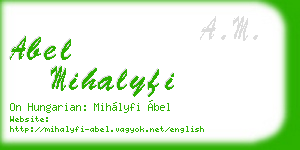 abel mihalyfi business card